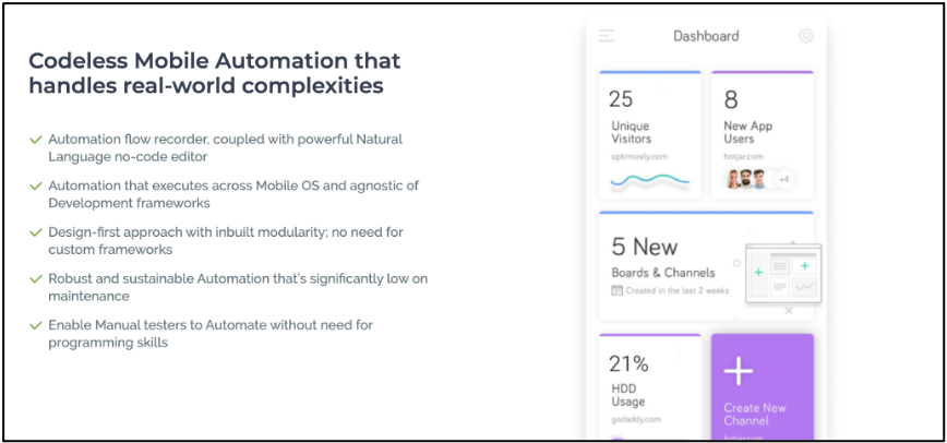 codeless mobile automation handles real-world complexities