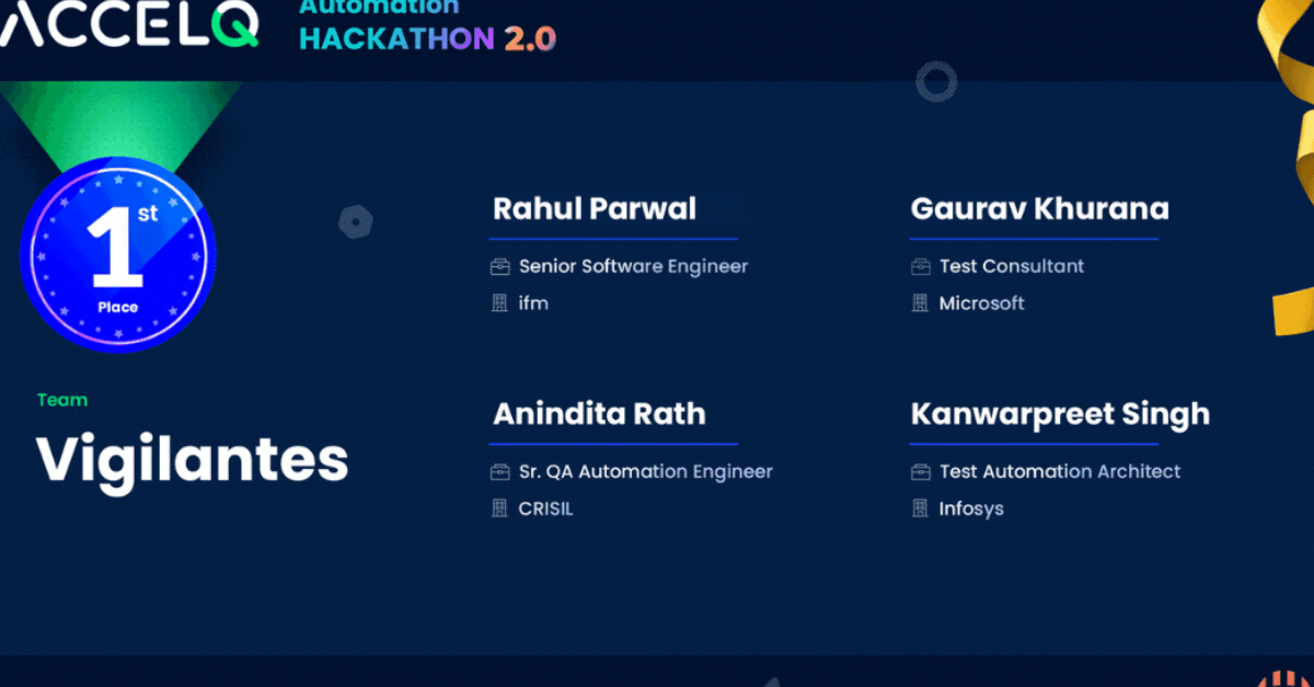 ACCELQ Hackathon 2.0 Winners