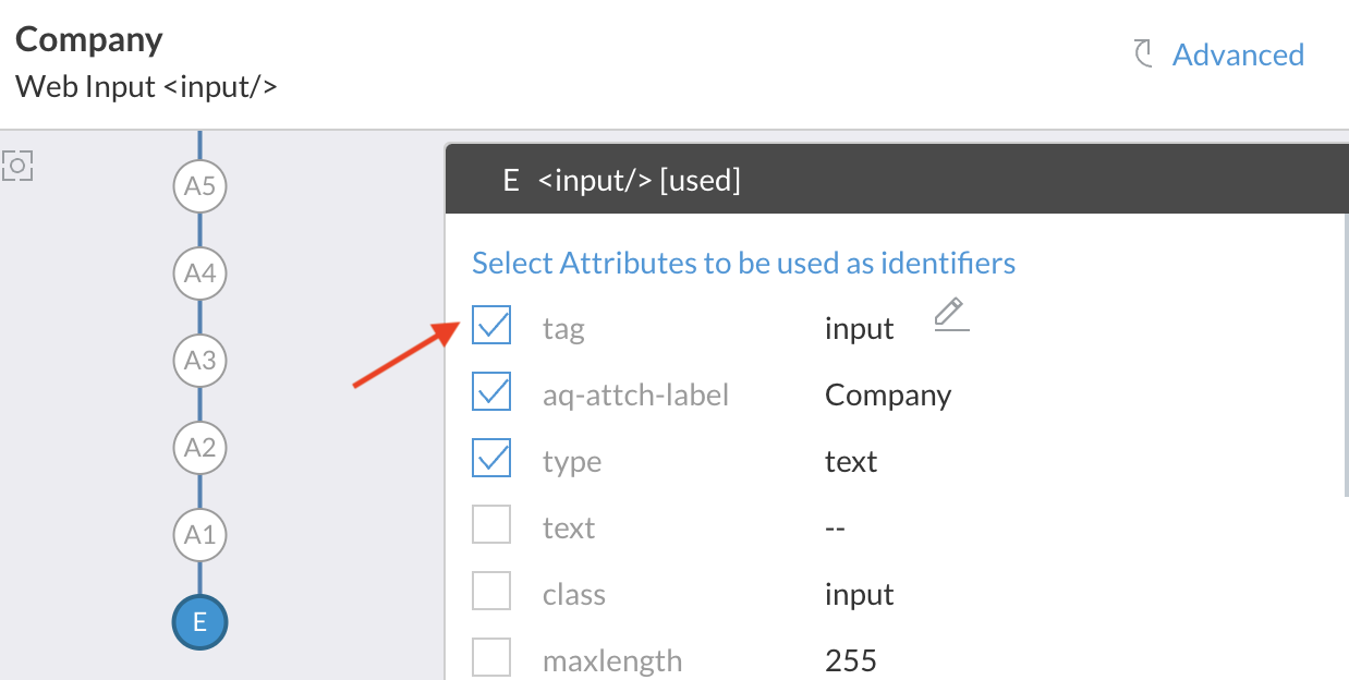 "tag" is a selectable attribute in element ID