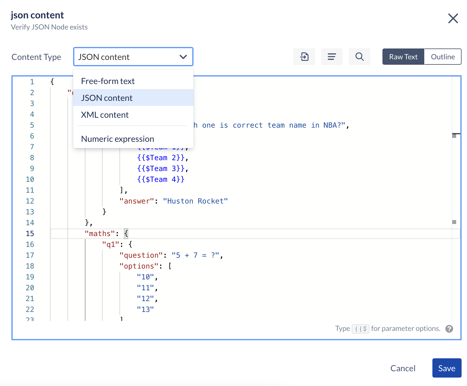 Inline Expression as input for command arguments