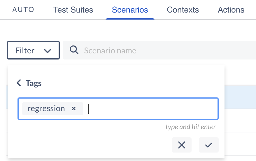 Support grid filtering based on tags