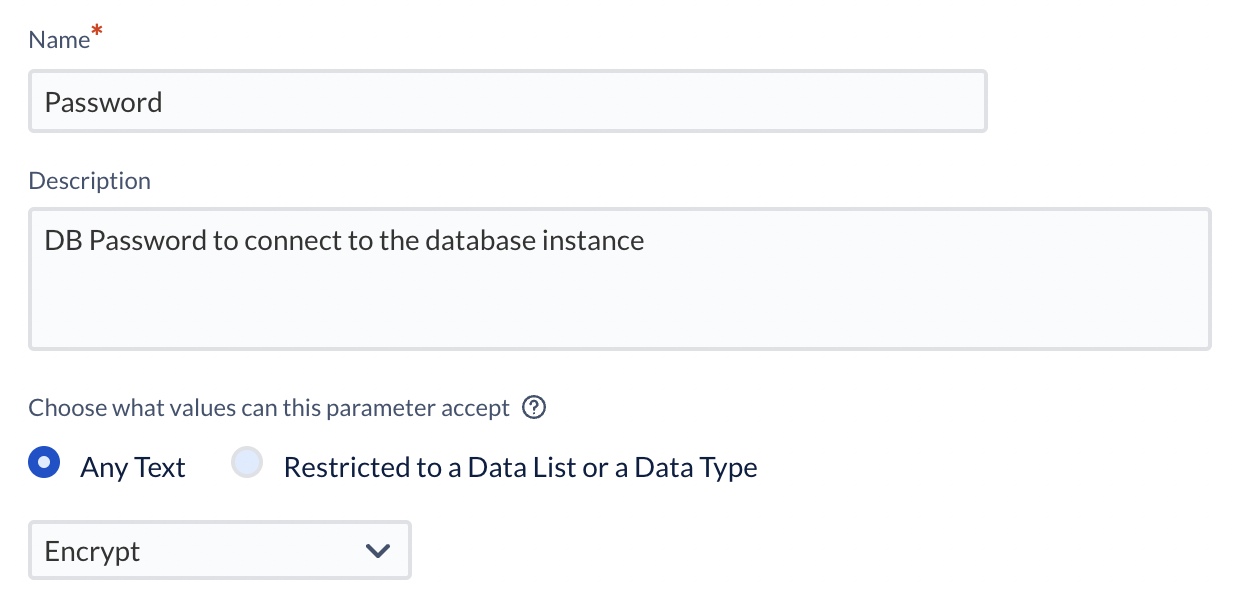 Support for "Encrypted" Parameter