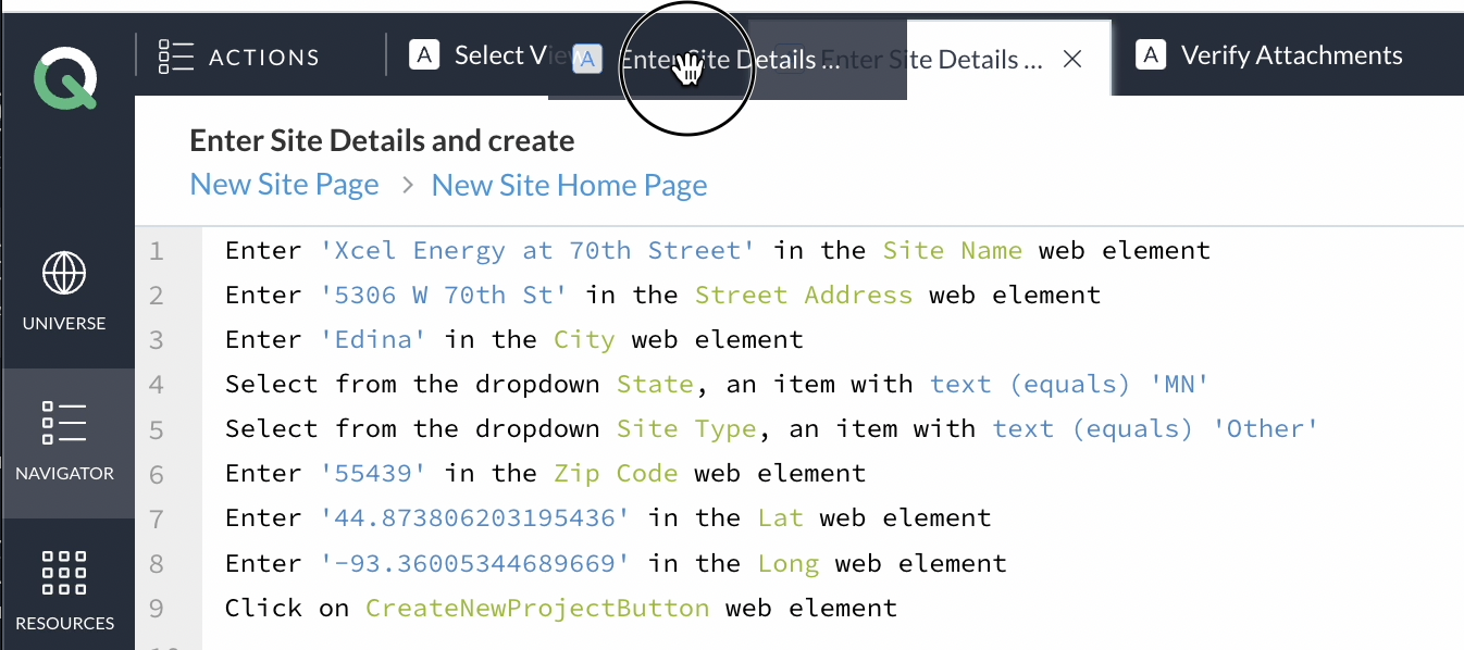 Entity tab enhancements