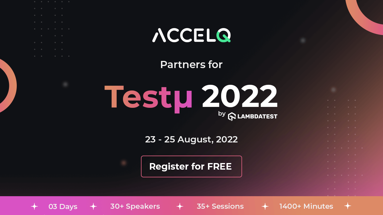 ACCELQ partners with LambdaTest for Testμ Conference 2022