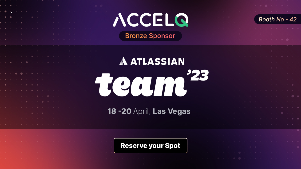 ACCELQ bronze sponsors for Atlassian Team’23