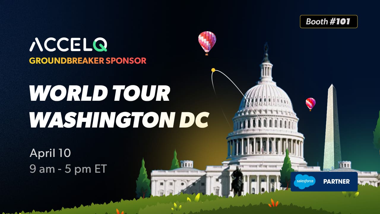 ACCELQ  Groundbreaker sponsors at World Tour DC 24